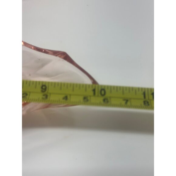 VTG Pink Depression Glass Divided Relish Dish & Leaf-Shaped Serving Tray Set - Picture 9 of 9